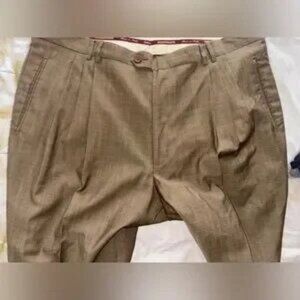 Valentino nwot pleated silk & wool made in biella italy mauve caramel DRESS PANT